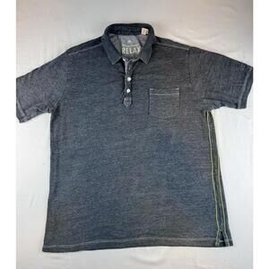 Tommy Bahama Relax Island Modern Fit Polo Shirt Gray Large w Left Chest Pocket